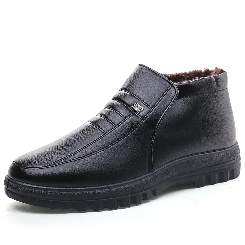 Waterproof Winter Boot - メンズカジュアルレザーシューズ,ラージサイズ,ウォーム,コットン,ハイトップ,快適,足首,仕事,冬