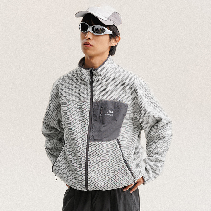 Wool Coat Peacoat - 秋冬ポーラーフリース波状ストライプジャケット男性女性アウトドア山旅行ハイキング通気性暖かいスポーツジャケットユニセックスコート