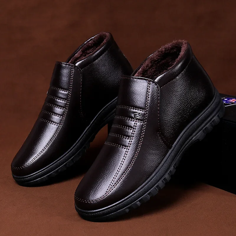 メンズカジュアルレザーシューズ,ラージサイズ,ウォーム,コッ - Waterproof Winter Boot のレビューと価格