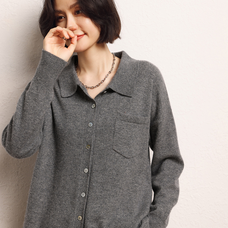 女性用カシミヤカーディガン100%,ニットセーター,シックな - Wool Coat Peacoat のレビューと価格