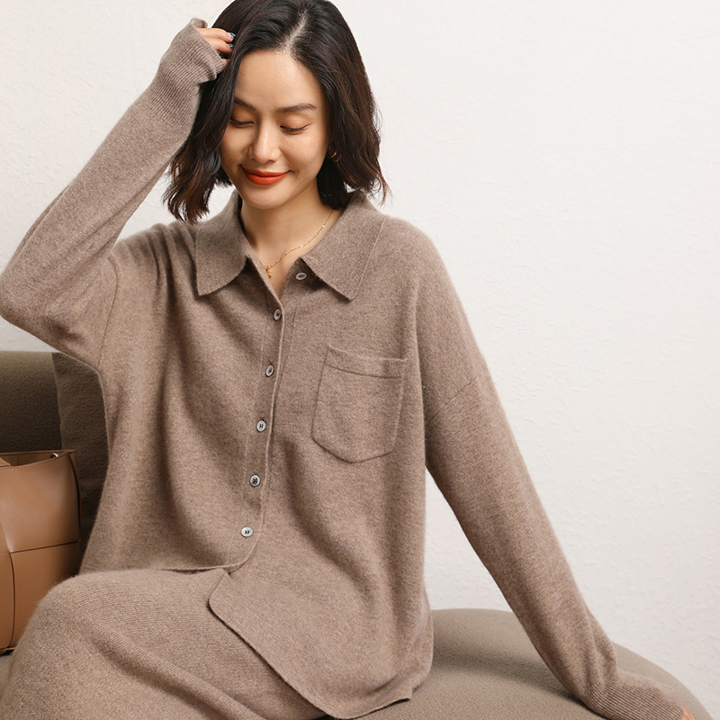 女性用カシミヤカーディガン100%,ニットセーター,シックな - Wool Coat Peacoat のレビューと価格