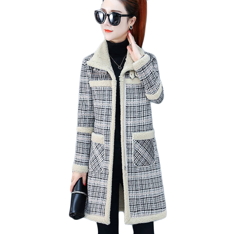女性用ラムウールコート,厚手のベルベットコート,暖かいロング - Wool Coat Peacoat のレビューと価格