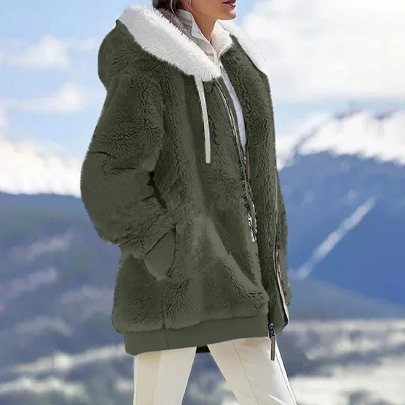 2025年冬用暖かいレディースジャケット、プラッシュカジュア - Wool Coat Peacoat のレビューと価格