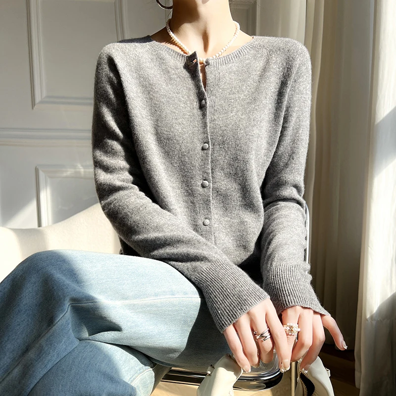 Wwiynee-女性用ニットウールカーディガン、カジュアルセ - Wool Coat Peacoat のレビューと価格