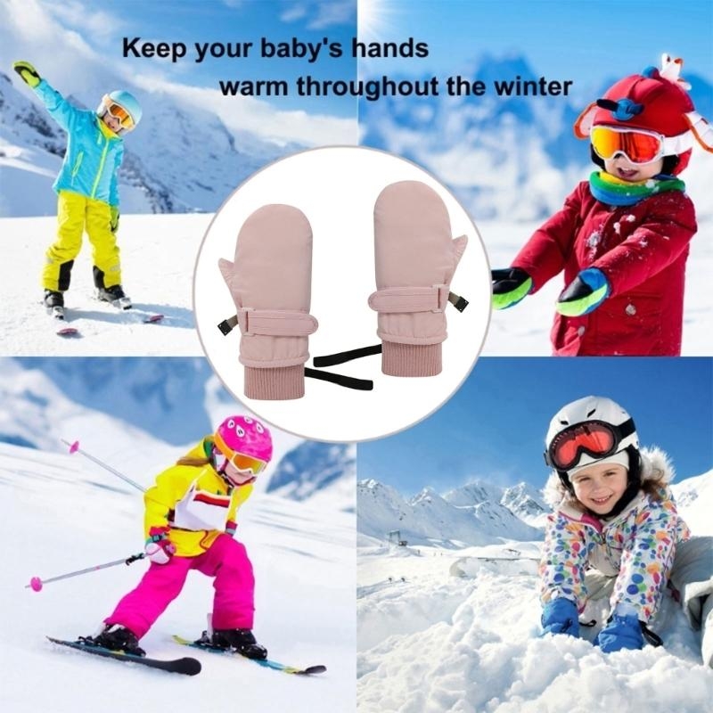 J15U 暖かいベビー幼児冬用スキーグローブ 紐付き 防寒ミ - Snow Glove Insulated のレビューと価格