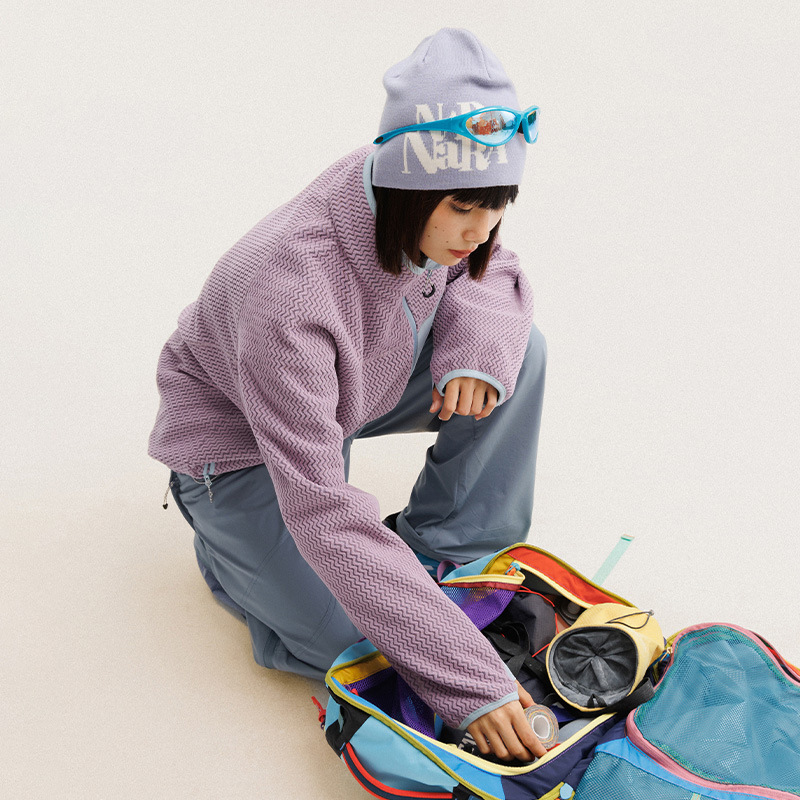 秋冬ポーラーフリース波状ストライプジャケット男性女性アウトド - Wool Coat Peacoat のレビューと価格